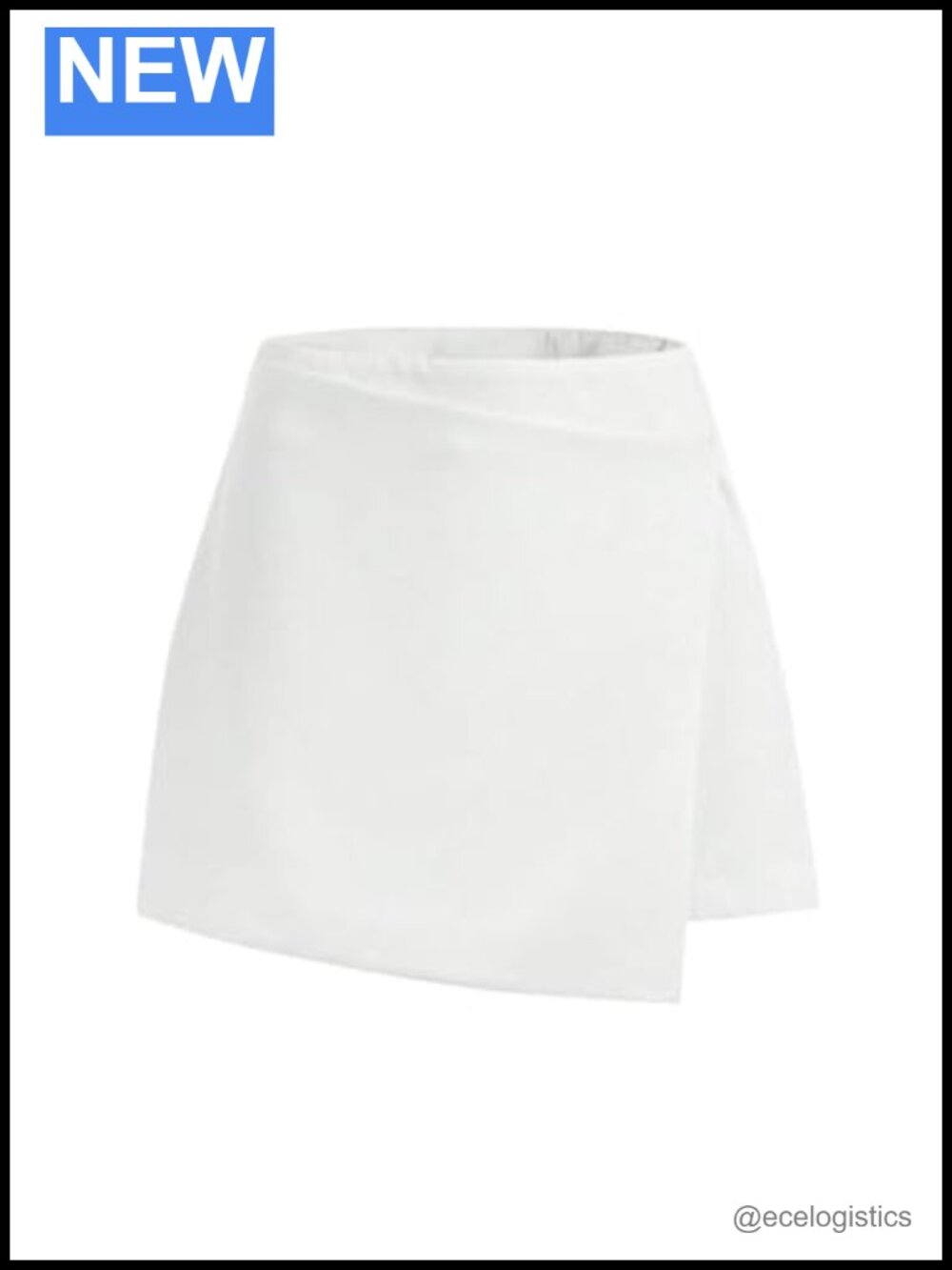 Wrap Skirt Asymmetrical Hem A-Line Office Work High Rise
